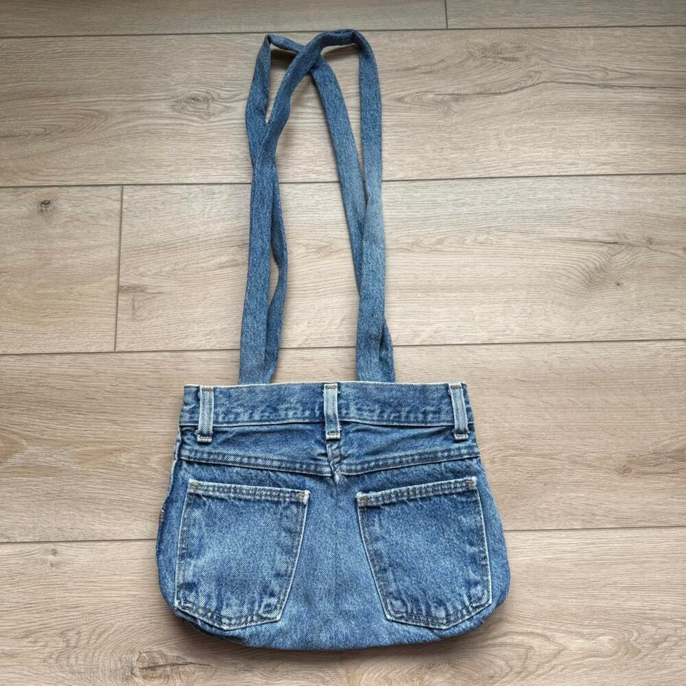 Handmade blue jean denim shoulder